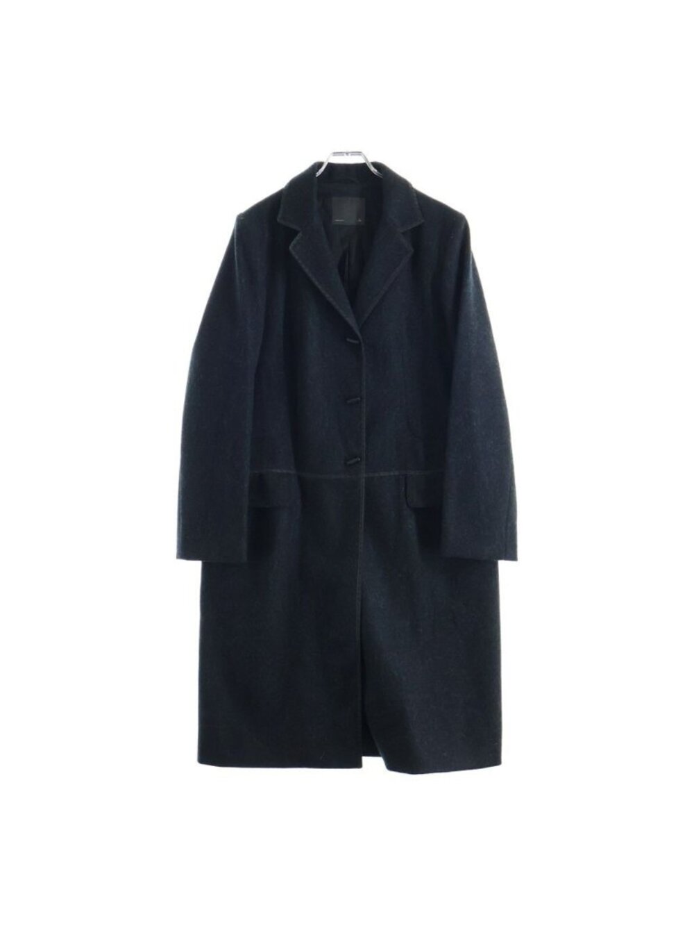 Fendi Wool Chesterfield Long Coat Black 44